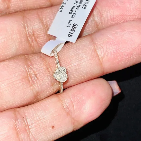 10K YELLOW GOLD REAL DIAMOND SLENDER HEART RING NOT PLATED NOT CZ FREE APPRAISAL - Picture 5 of 9
